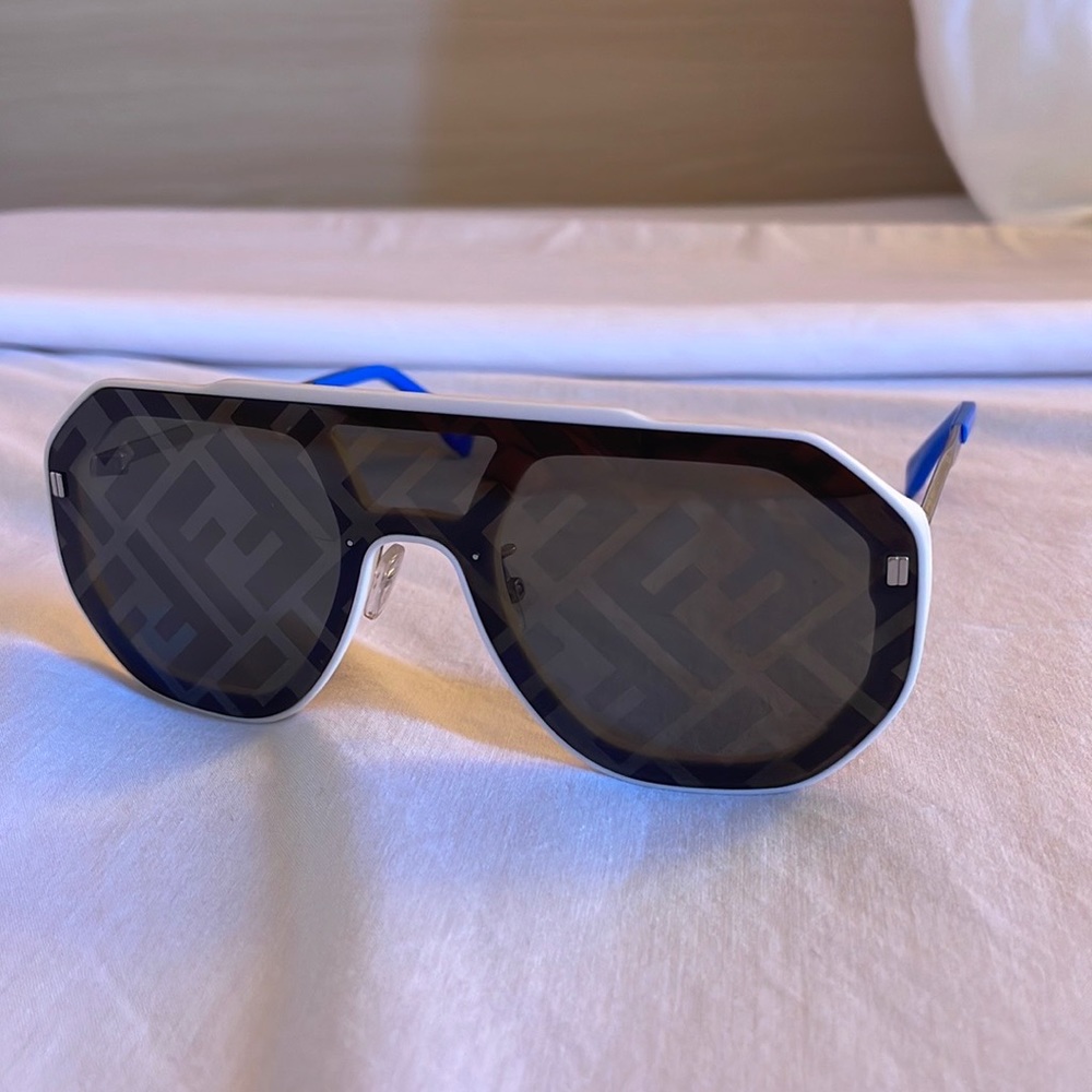Fendi Logo Acetate Shield Sunglasses